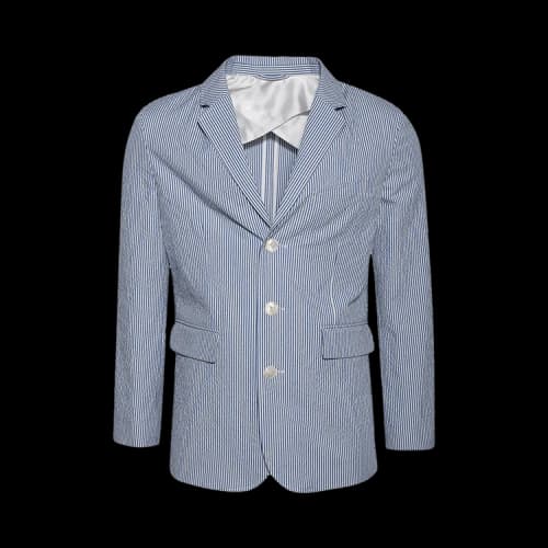Bode Club Stripe Single Breasted Suit Jacket 'Blue/White'