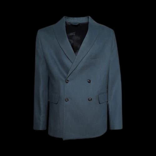 Bode Lightweight Linen Double-Breasted Suit Jacket 'Teal'