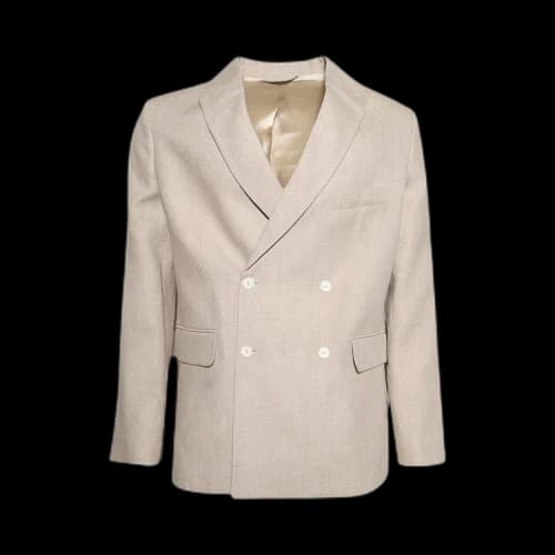 Bode Lightweight Linen Double-Breasted Suit Jacket 'Wheat'
