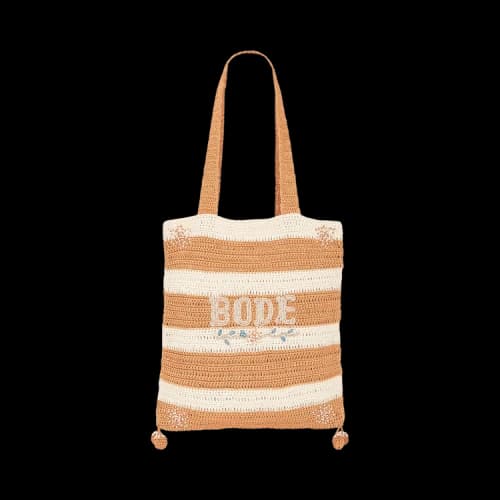 Bode Sherbet Crochet Tote Bag 'Cream/Orange'