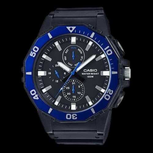 CASIO Waterproof Mens BlueBlack Analog