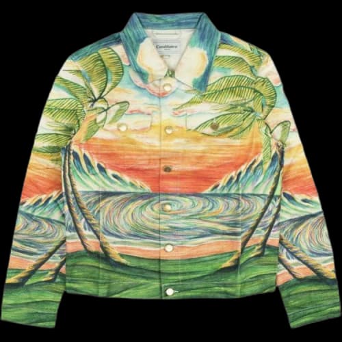 Casablanca Multicolor Printed Denim Jacket 'Huakai'