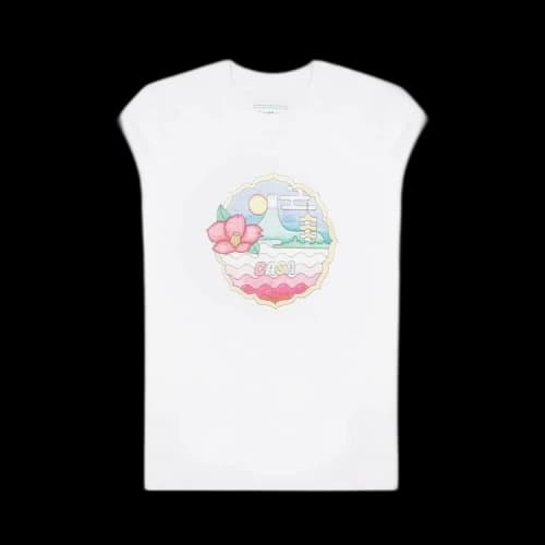 Casablanca Fleur Screen Printed T-Shirt 'White'