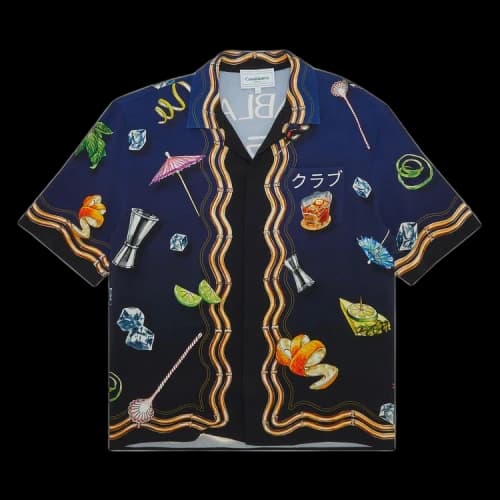Casablanca Short-Sleeve Cuban Collar Shirt 'Black'