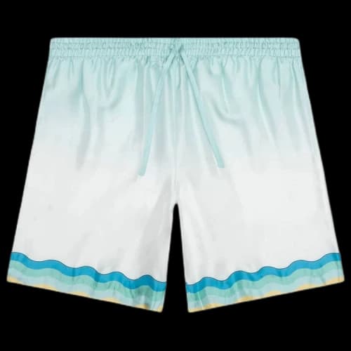 Casablanca Silk Shorts With Drawstrings 'Memphis Icon'