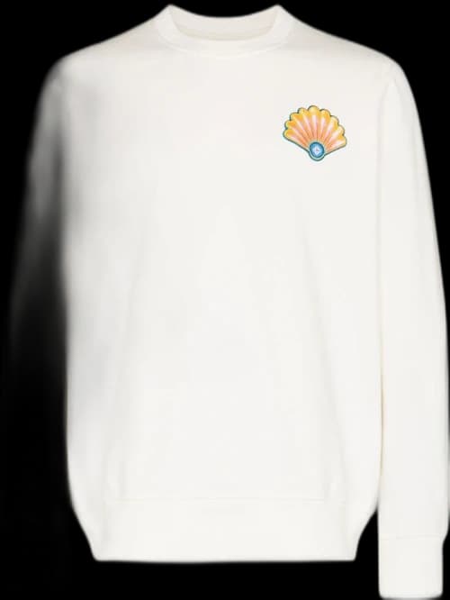 Casablanca Shell Crewneck Sweatshirt Beige