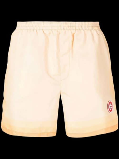 Casablanca Logo Patch Swim Shorts Peach Orange