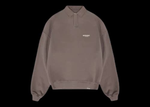 Represent Owners Club Long Sleeve Polo Sweater Fog