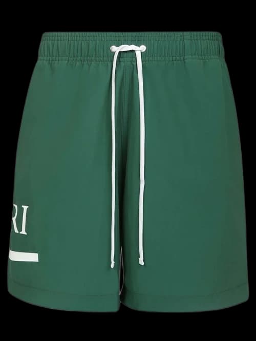 AMIRI M.A. Bar Drawstring Swim Trunks Green