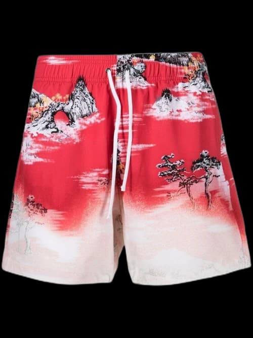 AMIRI Aloha Swim Shorts Red