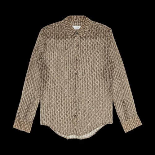 Marine Serre Moon Diamant Silk Crepon Button Up Shirt 'Blue'