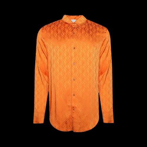 Marine Serre Moon Diamant Satin Jacquard Blouse 'Orange'