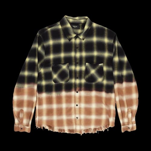 Amiri Bleached Shadow Plaid 'Canary'