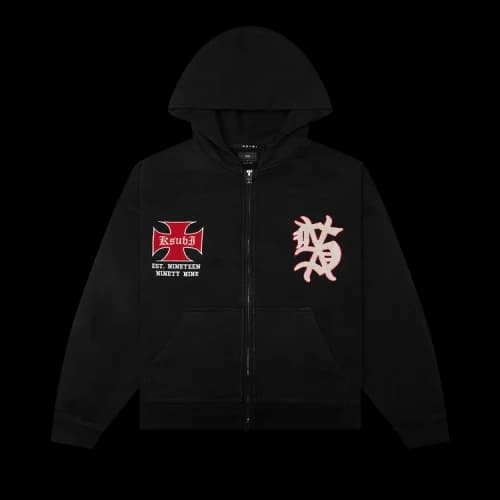 Ksubi League Ekcess Zip Hoodie 'Jet Black'