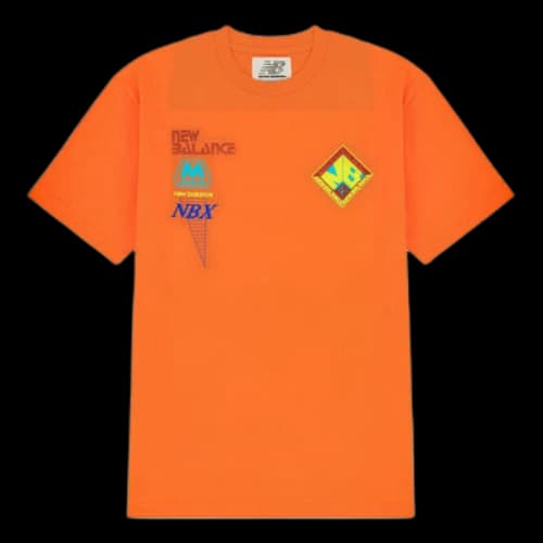New Balance x Salehe Bembury Unisex Printing Logo Round-neck Tee Orange