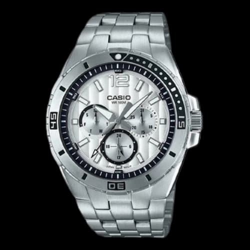 CASIO quartz Stainless Steel Strap Silver 100 waterproof Analog Mens
