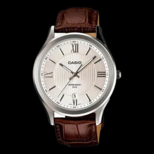 CASIO Fashion Series Mineral Glass waterproof Strap Silver quartz Mens