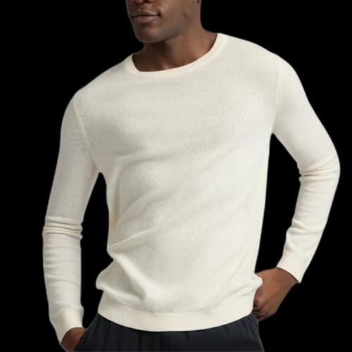 ONIA Cashmere Sweaters Men's White Egret Crew Neck Moderate