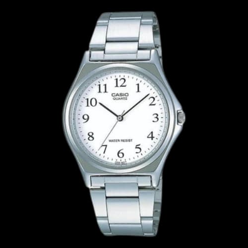 CASIO STANDARD Series White quartz waterproof Stainless Steel Strap Mens