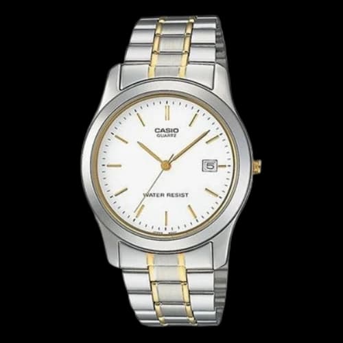 CASIO Waterproof Stainless Steel Strap Mens White Analog