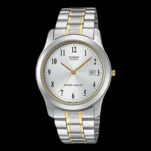 CASIO Waterproof Stainless Steel Strap White Dial Mens White Analog