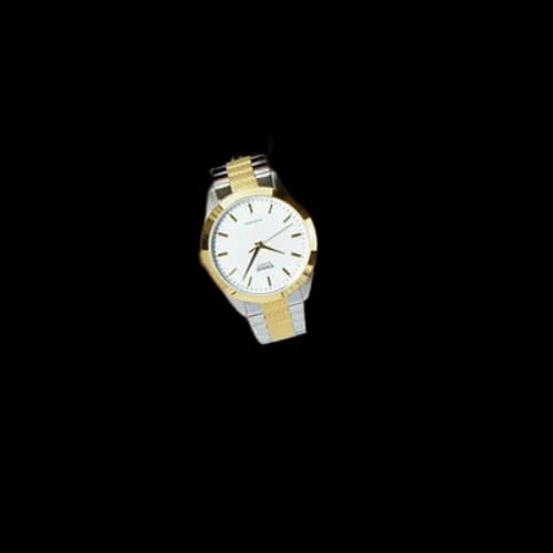 CASIO STANDARDes Men s Golden/White Dial Mens White Analog