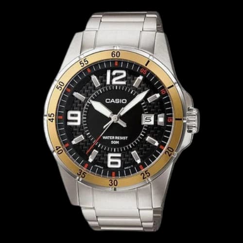 CASIO Dress Collection Quartz Movement Stainless Steel Strap Black Dial Watch Analog Mens