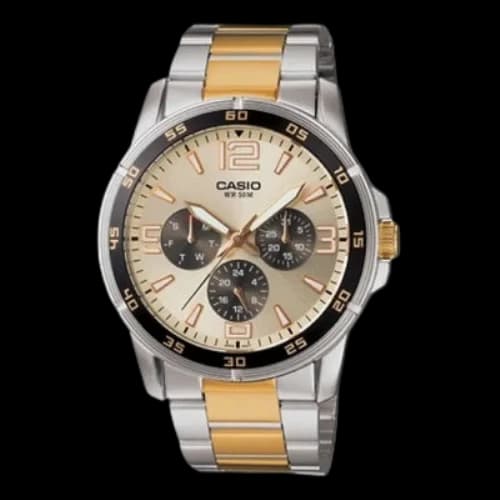 Casio Dress Movement Analog Watch 'Silver Gold'