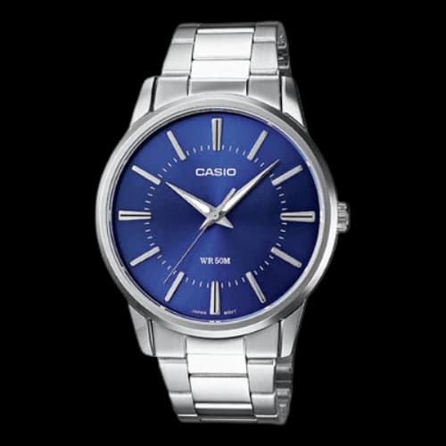 CASIO Waterproof Quartz Luminous Pointer Blue Dial 40mm Stainless Steel Strap Watch Analog Mens