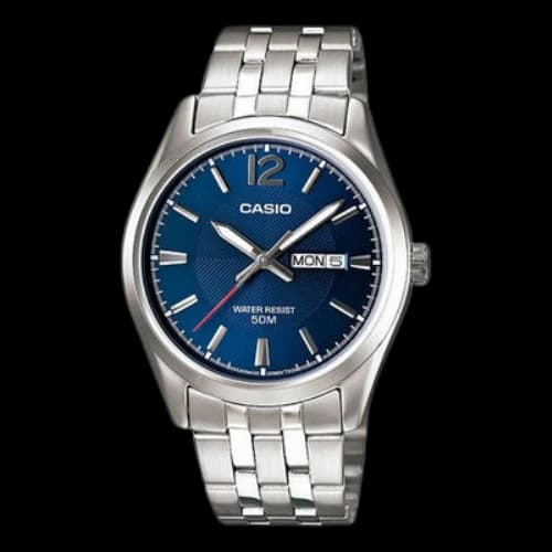 CASIO Quartz Movement Stainless Steel Strap Waterproof Quartz Watch Blue Mens