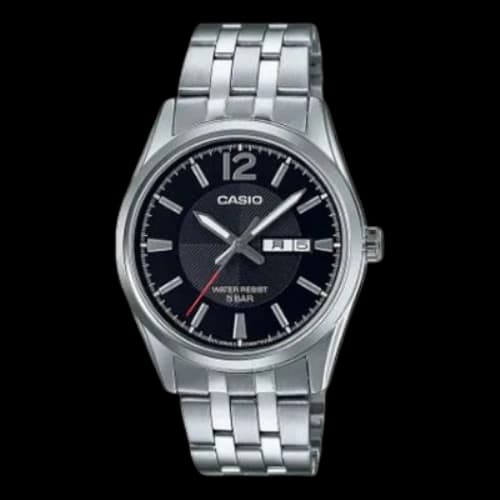 Casio Retro Fashion Business Analog Watch 'Metallic Silver Black'