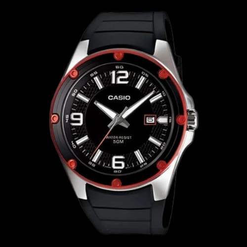 CASIO quartz Black 50 waterproof Analog Mens