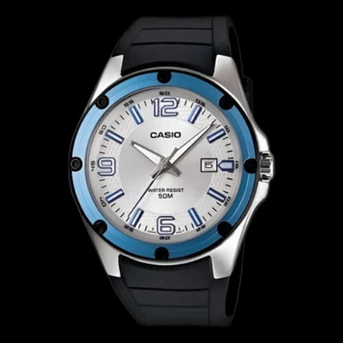 CASIO Quartz Movement Stainless Steel Case 50m Waterproof Watch Mens Silver Analog