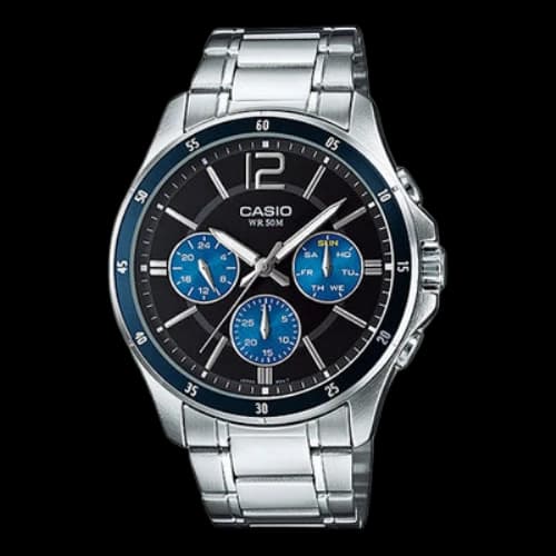 CASIO ENTICER Series Quartz Movement Watch Case Black Dial 50m Waterproof Analog