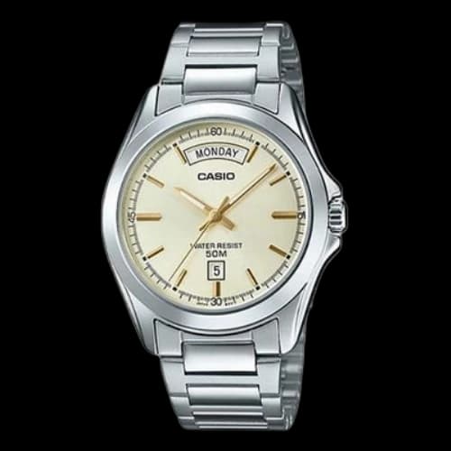 CASIO Stainless Steel Strap Mens Silver Analog