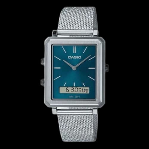 CASIO Analog 'Silver Teal' (Women's)