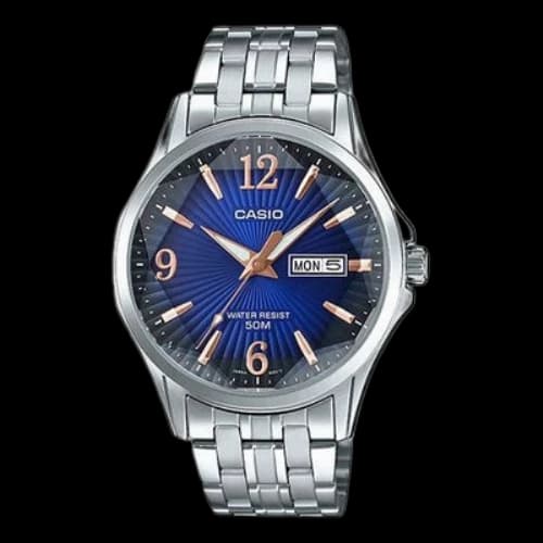 CASIO STANDARD Series Retro Silver MTP-E120DY-2A Mens Blue Analog