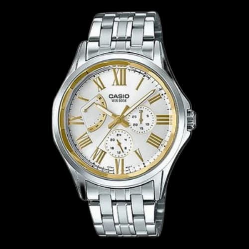 Casio Waterproof Analog Watch 'Silver White'