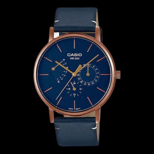 CASIO Male DRESS Japan / South Korea Fashion Sports Dark Blue Analog