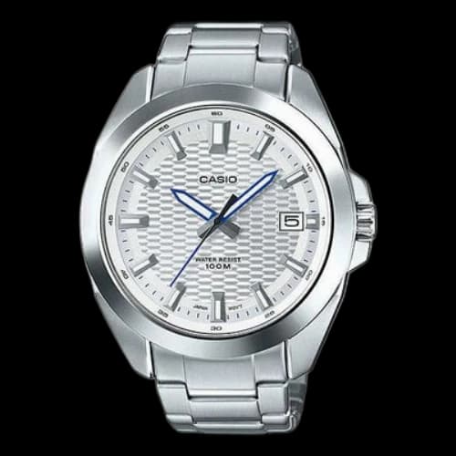 CASIO Date Display Watch Stainless Steel Strap Silver Dial MTP-E400d-7AV Analog Mens
