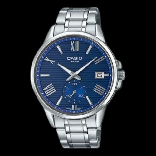 CASIO Stainless Steel Strap Blue Dial Blue Analog