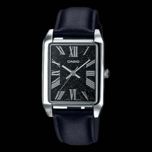 CASIO quartz Leather Strap Black 30mm Analog Mens