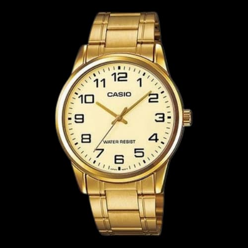 CASIO STANDARD Retro Series MTP-V001G-9B Mens Gold Analog