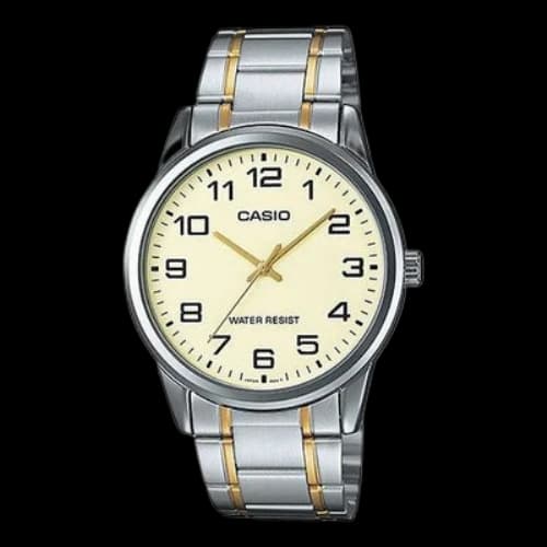 CASIO Stainless Steel Strap Gold Dial Men's Analog Mens