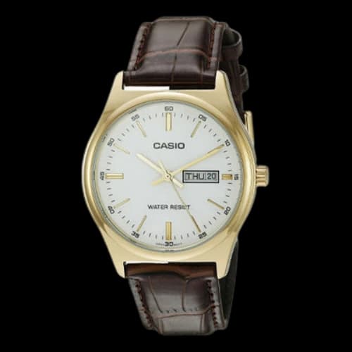 CASIO Dress Men Quartz Movement Stainless Steel Case White Dial 3 0 Meter Waterproof 38mm Analog