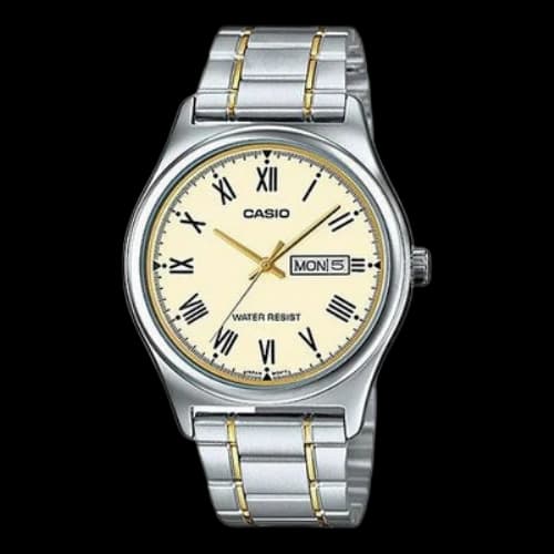 CASIO Men's Stainless Steel Strap Gold Dial Analog Mens