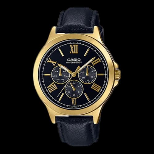 Casio Dress Classic Minimalistic Stainless Steel Analog Watch 'Black Metallic Gold'