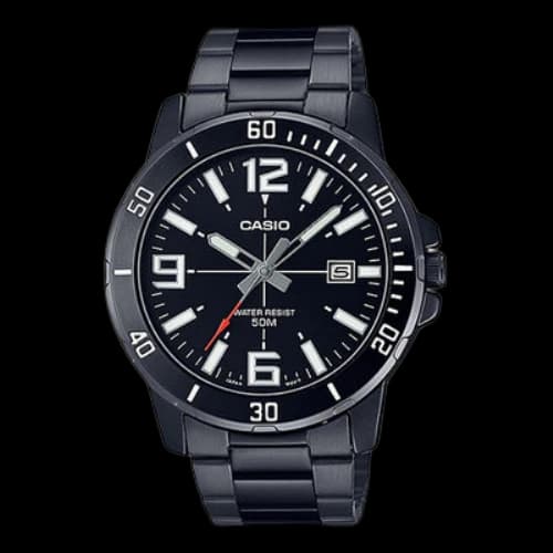 Casio Dress Classic Analog Watch 'Metallic Black White'