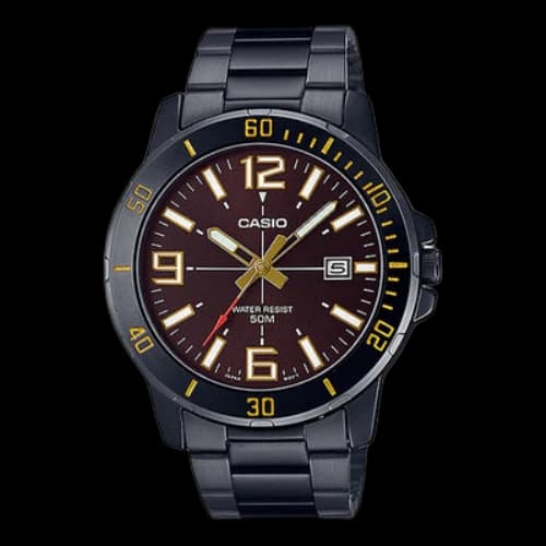 Casio Dress Classic Analog Watch 'Metallic Black Gold'