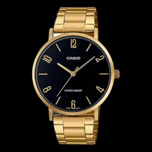 Casio Dress Classic Minimalistic Analog Watch 'Gold Black'